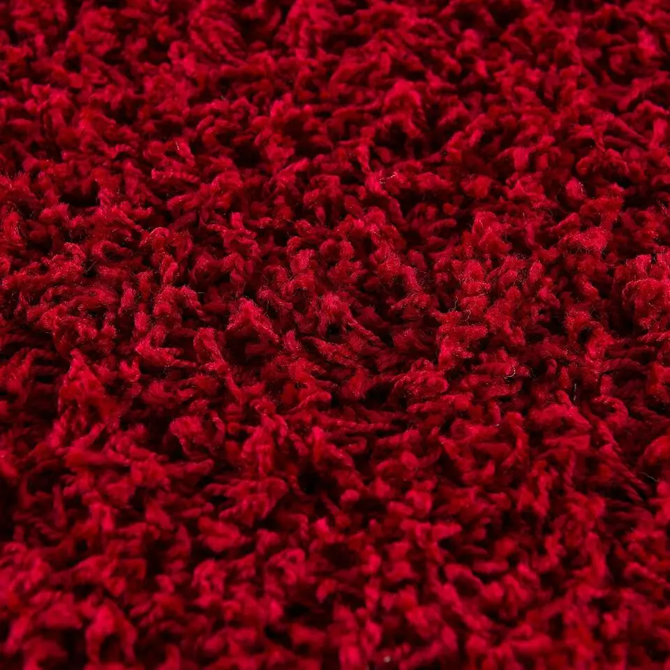 Loca Shaggy Rond Vloerkleed Rood Hoogpolig - 120 CM ROND