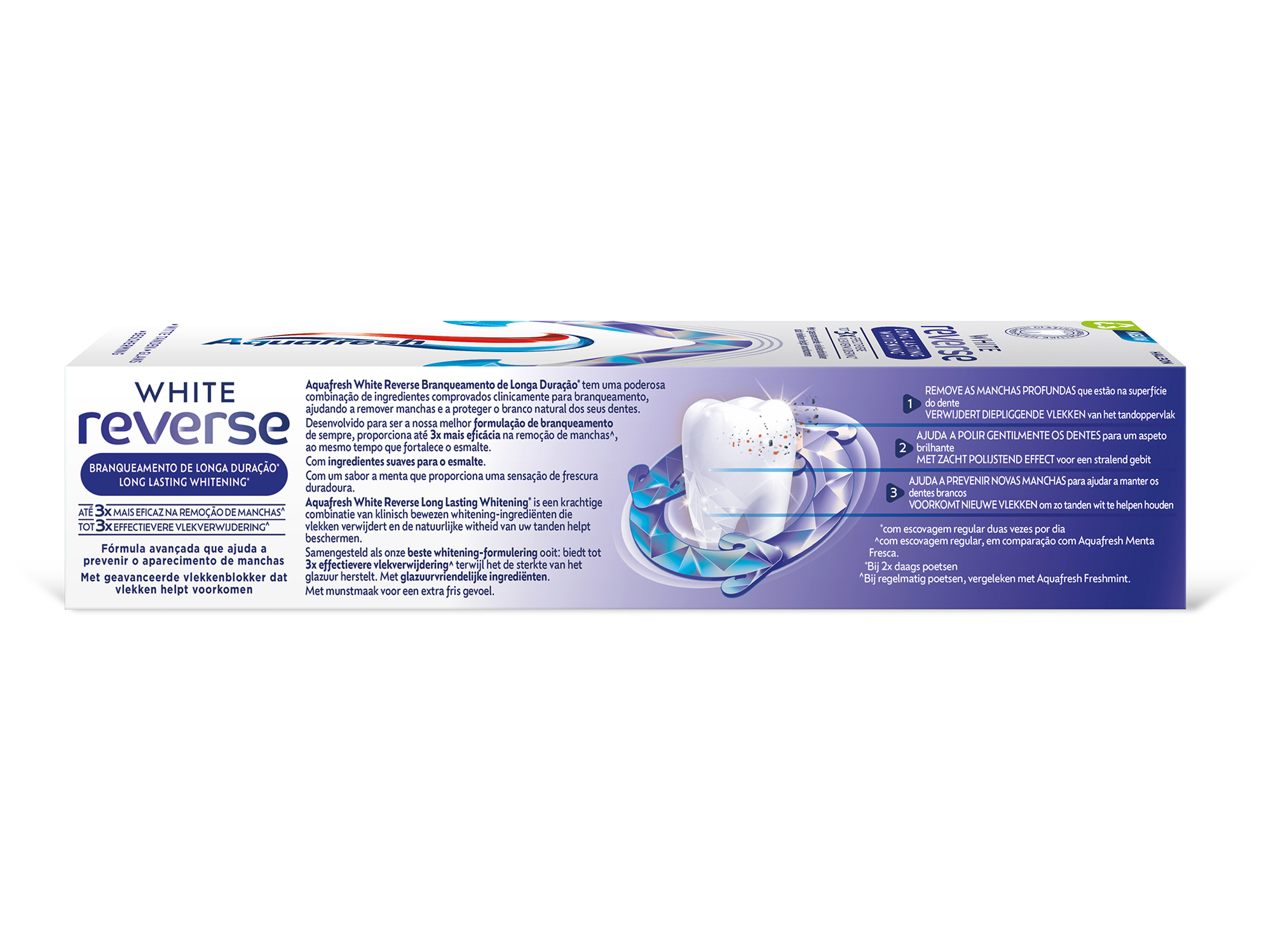 PASTA DE DENTES AQUAFRESH WHITE REVERSE BRANQ 75ML