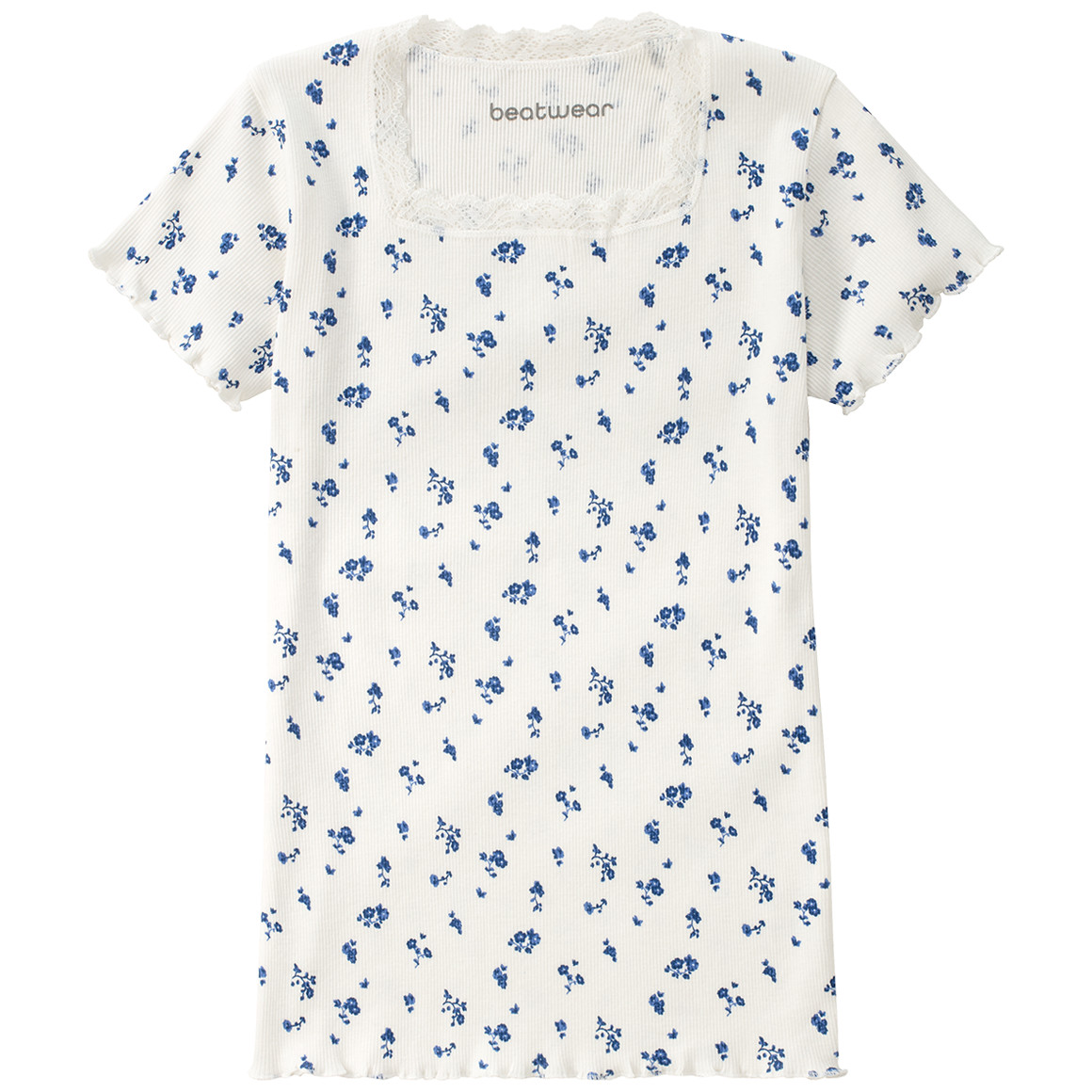 Beatwear Mädchen T-Shirt mit Spitze weiss