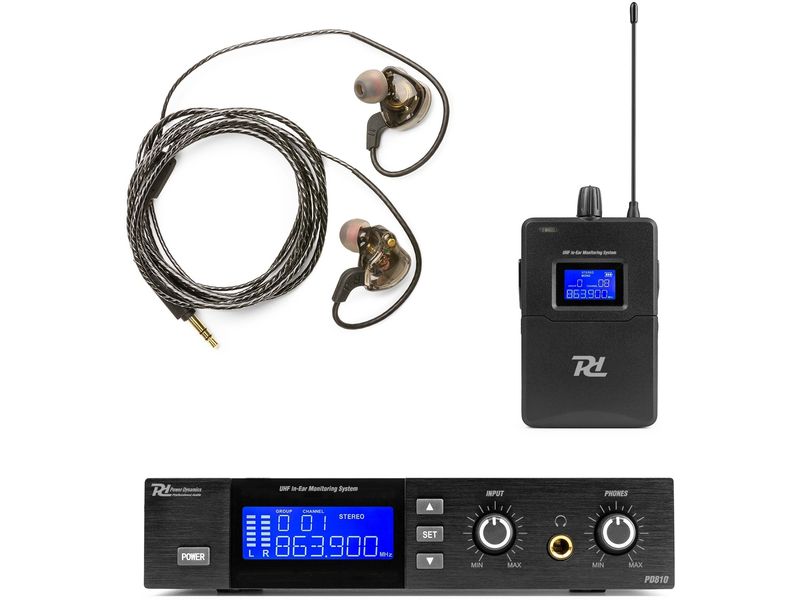Power Dynamics In-Ear Monitoring-System PD810 Kabelloses In-Ear-Monitoring-System mit Koffer