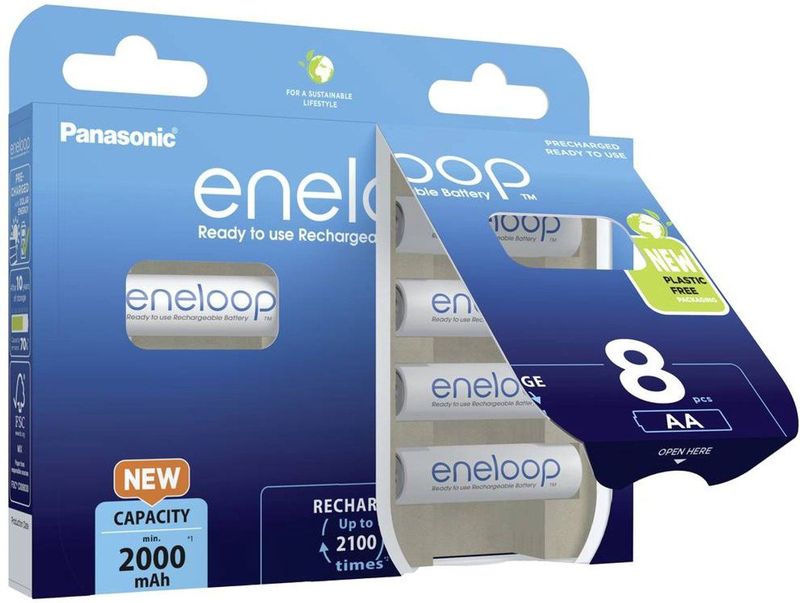 Panasonic - Eneloop - Oplaadbare Batterij - 8-pack - NiMH - AA