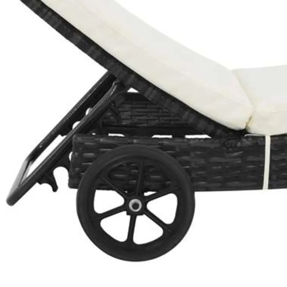 vidaXL - Ligbed - Zwart - Poly rattan