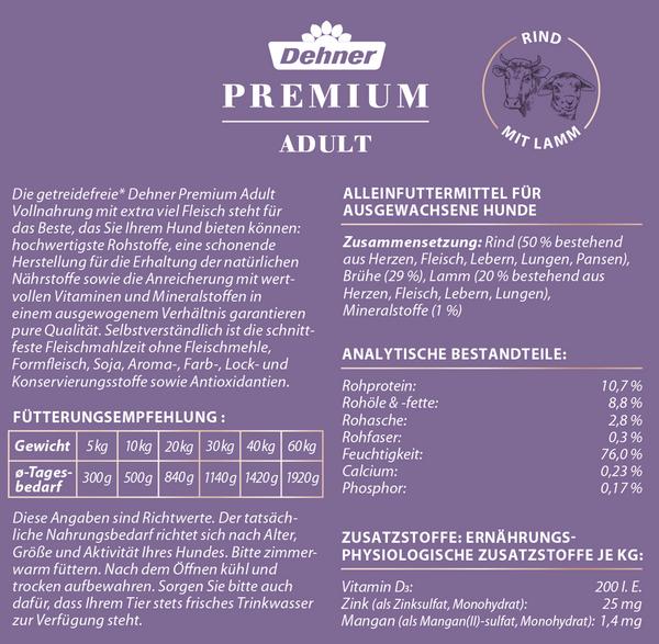Dehner Premium Nassfutter für Hunde Adult