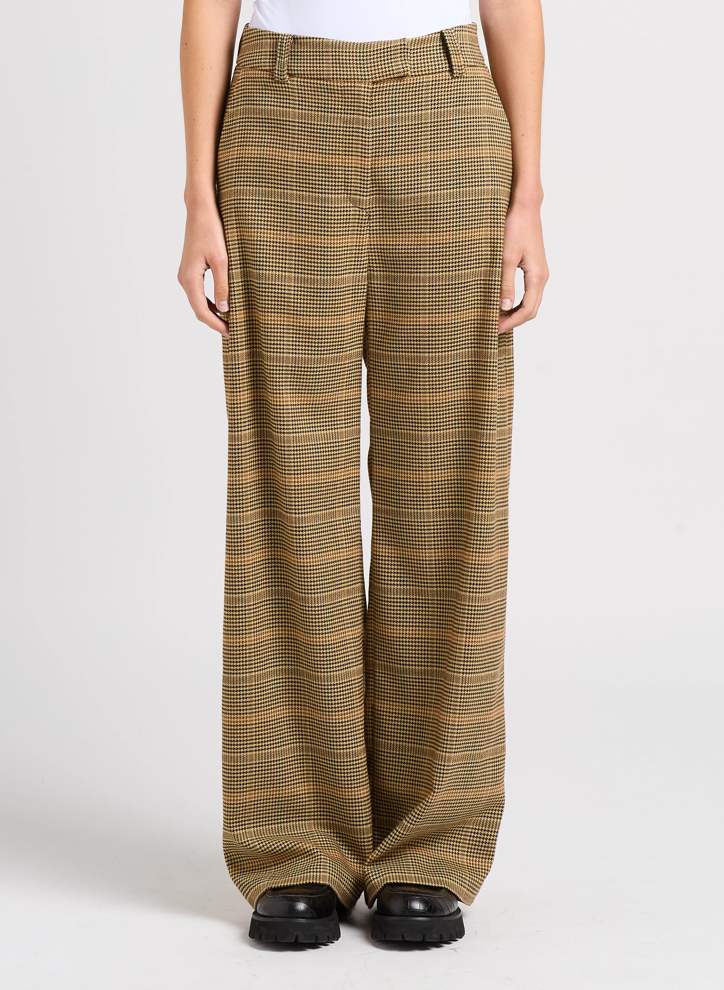 JOHN - Pantalon large imprimé | Marron