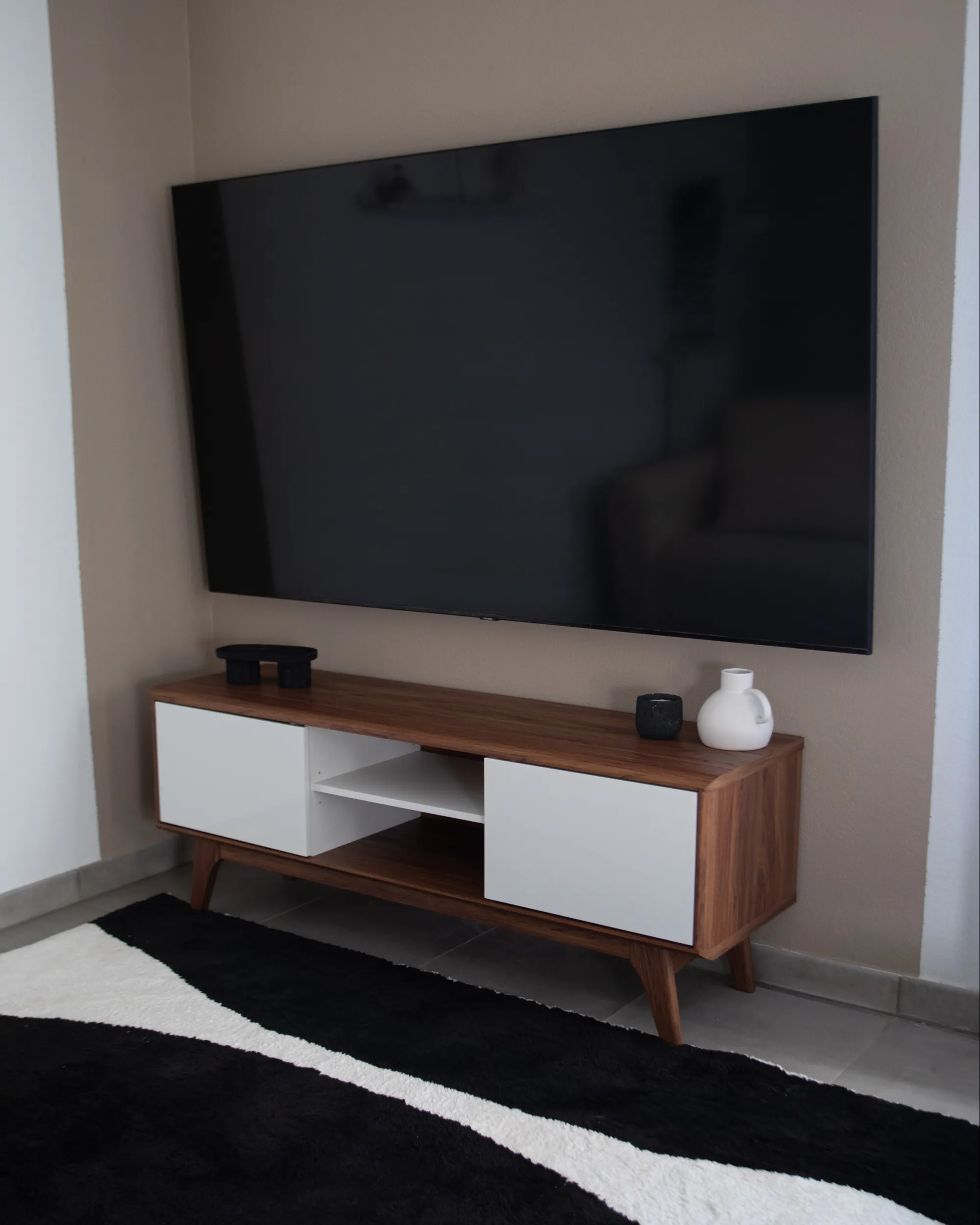 TV-meubel ROCHESTER Bruin/wit