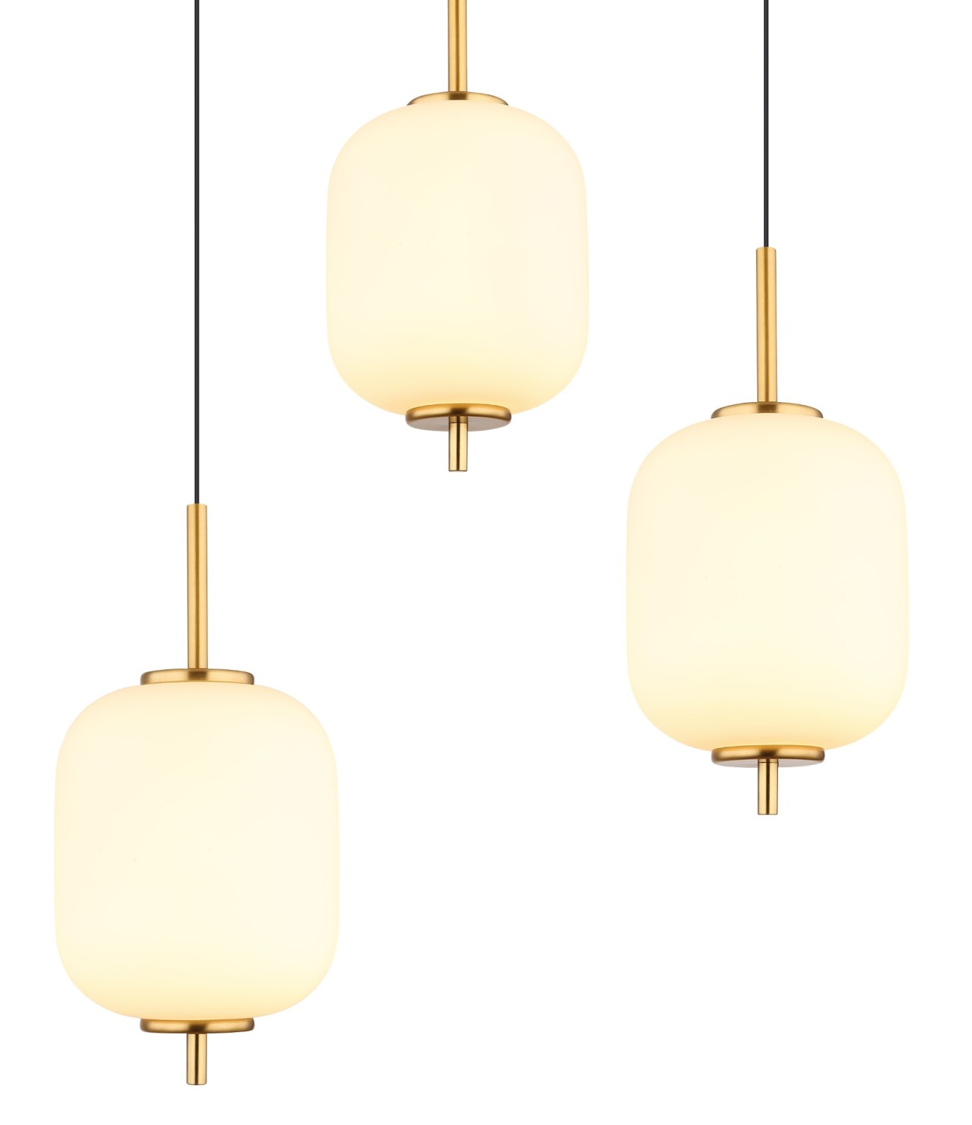 LED-Hängeleuchte - messingfarben-schwarz matt - 220 cm