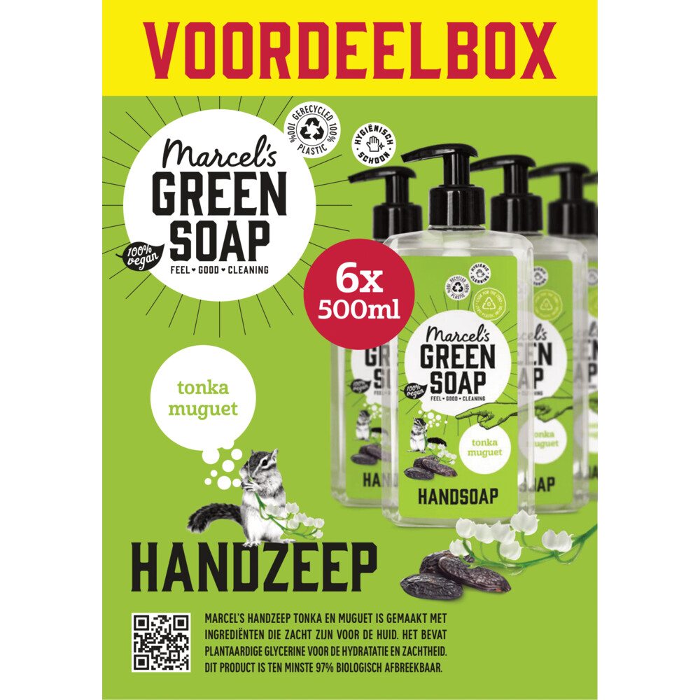 6x Marcel's Green Soap Handzeep Tonka & Muguet500 ml