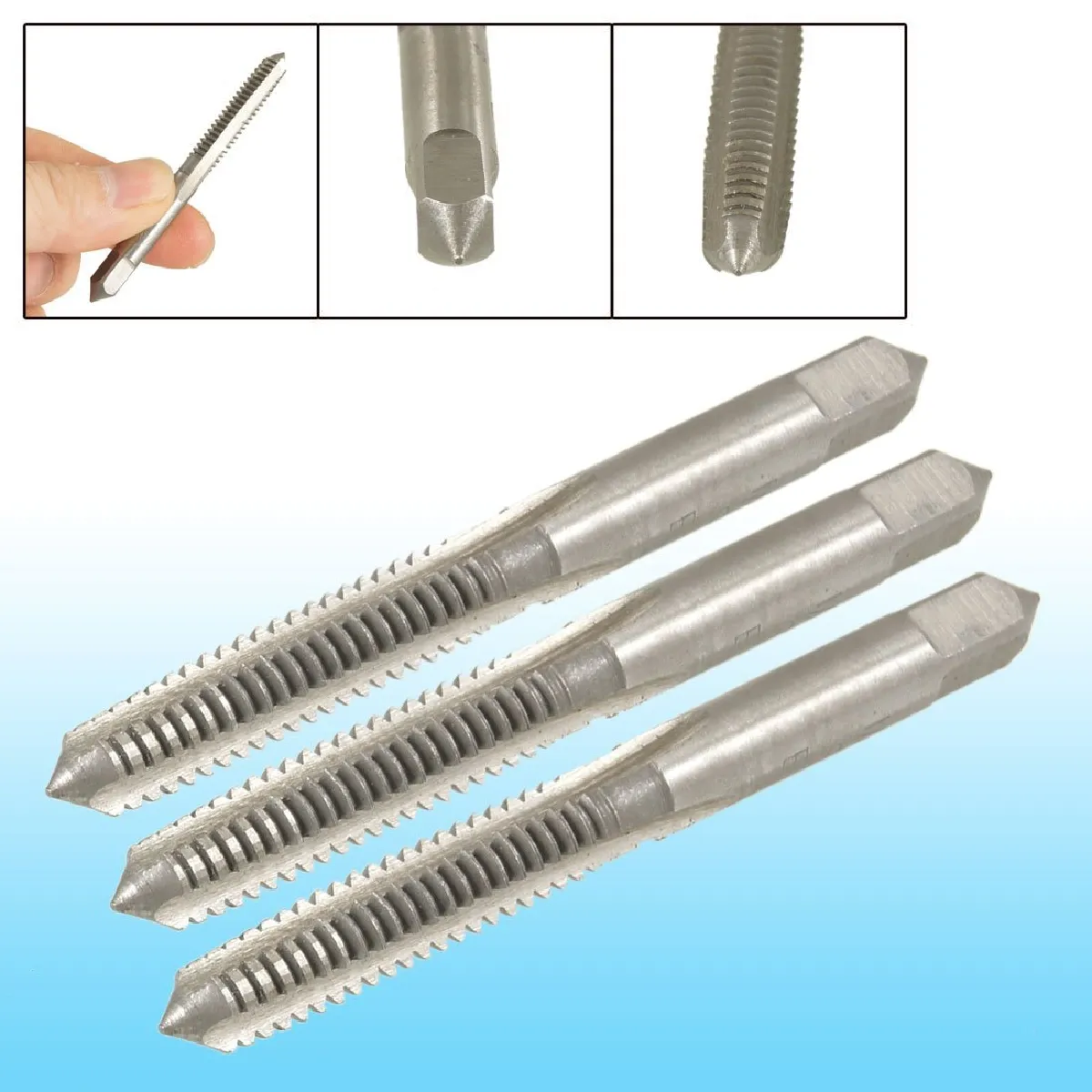 3 Pcs 6.4 mm Flûte Diamètre 1,5 mm Pas Taraud métrique
