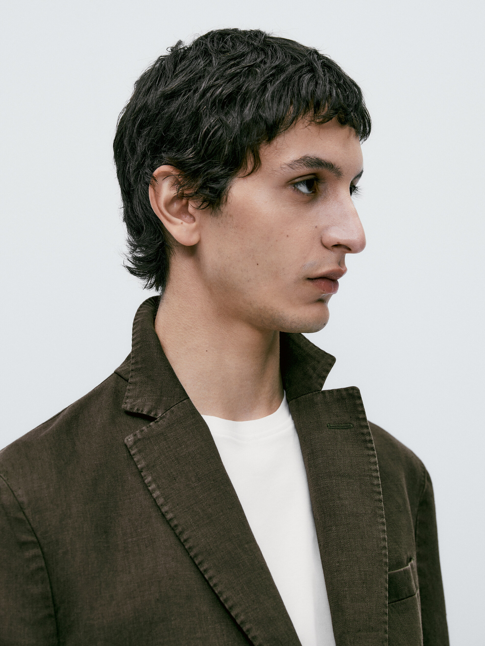 Linho tingido estilo americano - CAQUI