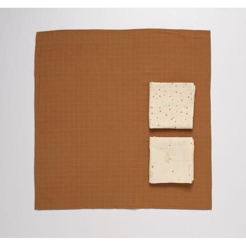 Boîte de 3 langes bio Orsino - Beige - SAUTHON Baby déco