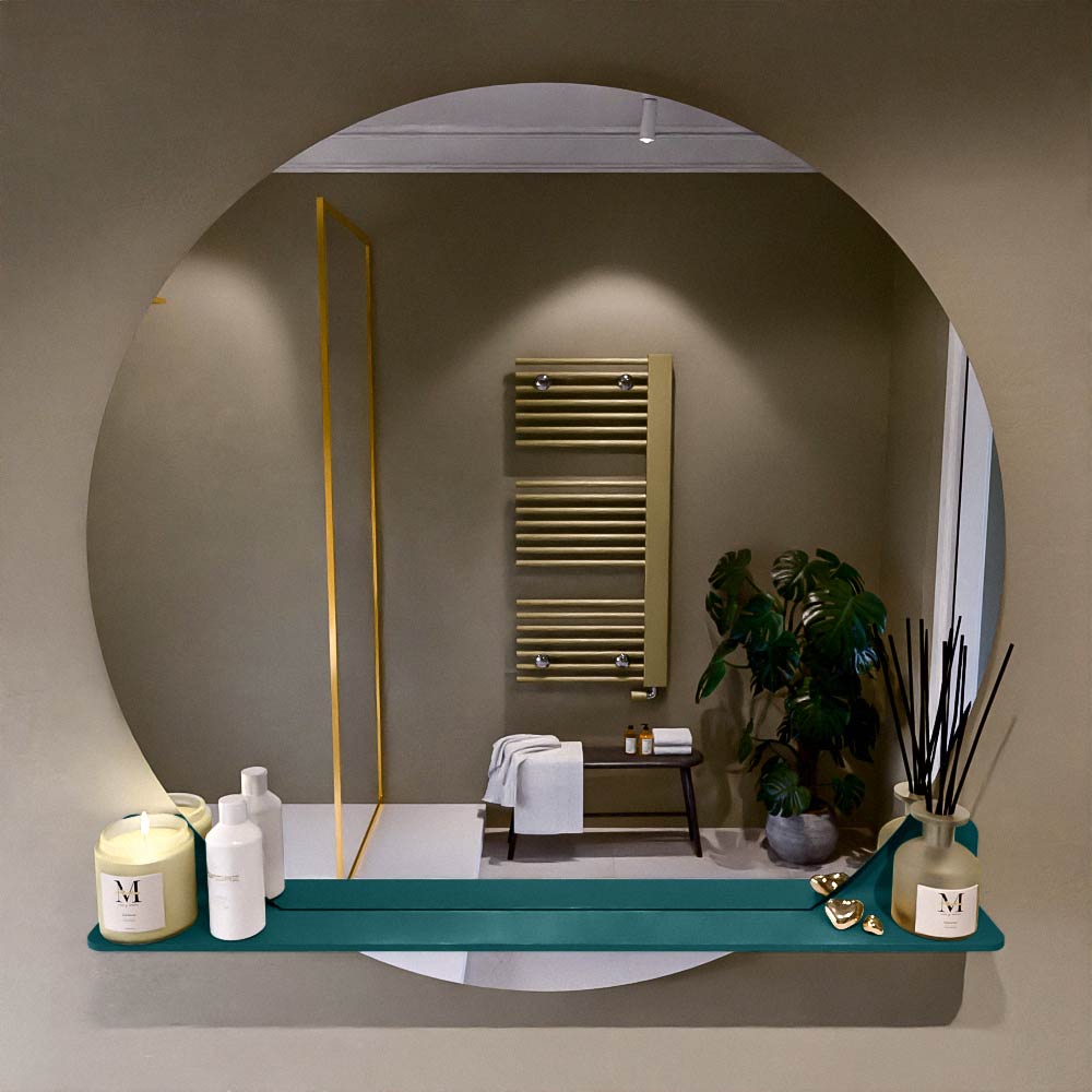 Mondiaz Spot spiegel rond Ø110cm met planchet smoke