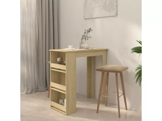 Table de bar avec rangement Chêne sonoma 102x50x103,5 cm