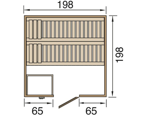 Weka Bergen 2 massief houten sauna inclusief 7,5 kW kachel en digitale bediening met grafietkleurige volledig glazen deur