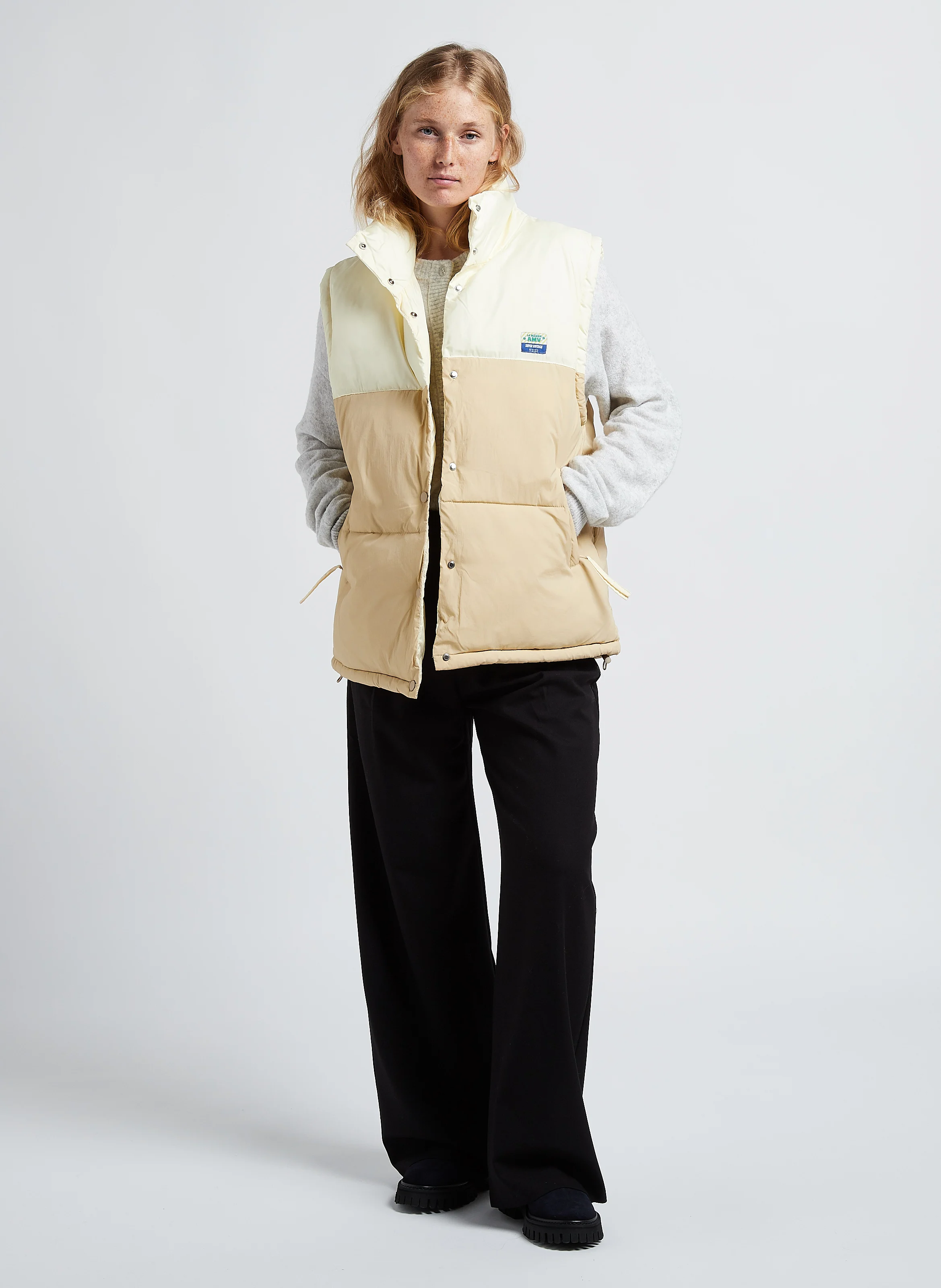 DAMSVILLE - Gilet col rond boutonné | Gris