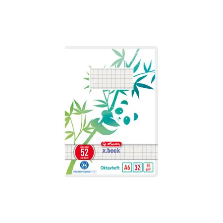 Herlitz Oktavheft A6 GREENline 32 Blatt kariert, 1 Stück, 2-fach sortiert