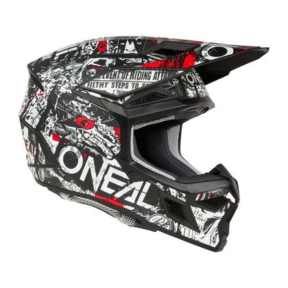 Casque cross O'Neal 3SRS - ATTACK 2025 - Noir / Blanc