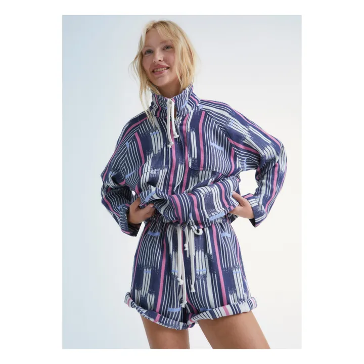 the new society Veste Rayé Echo - Collection Femme | Bleu foncé