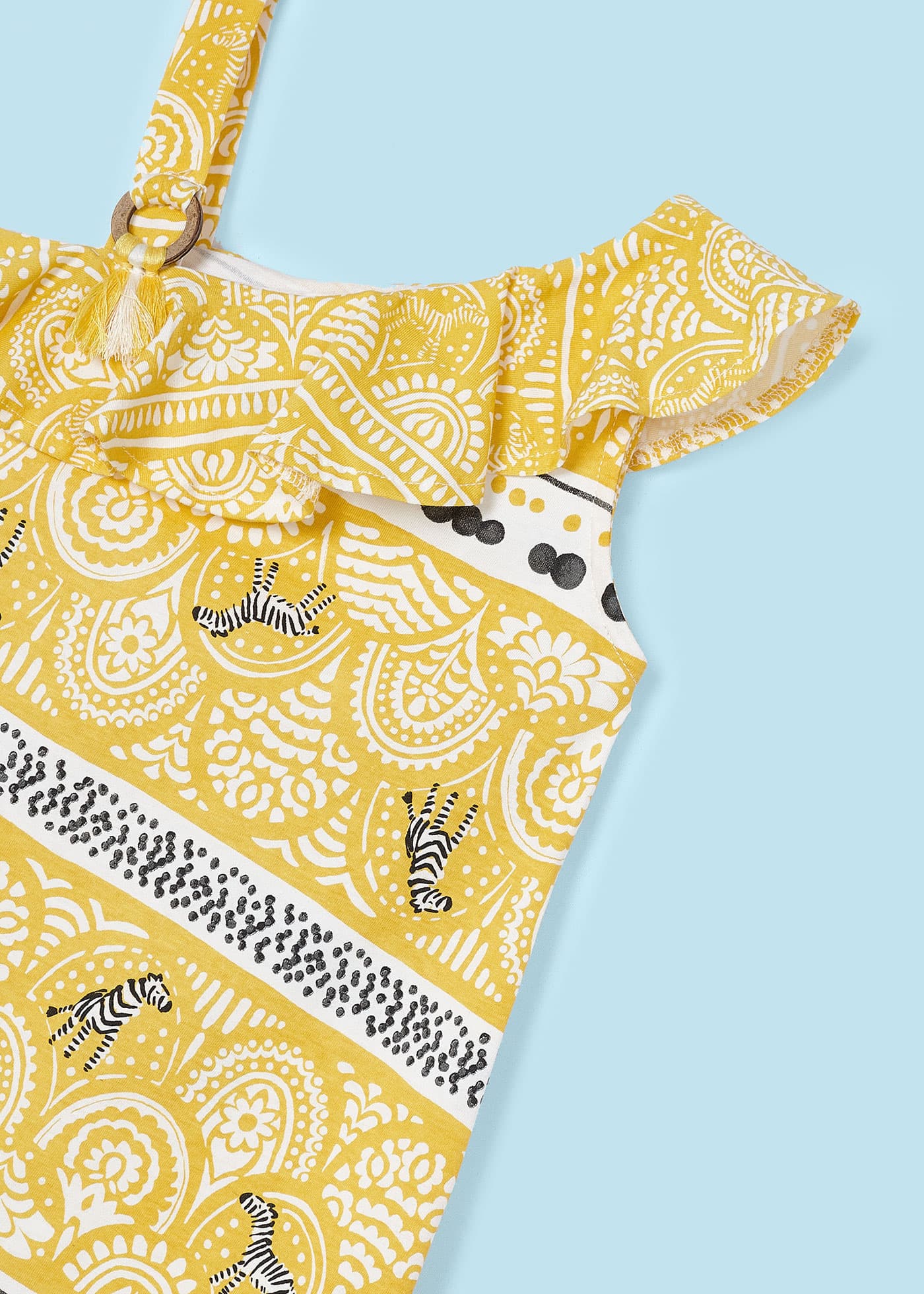 Vestido assimétrico Better Cotton para meninas, cor mel