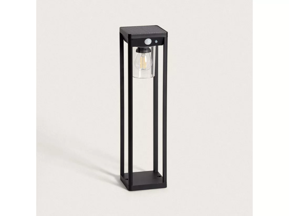 Balise Extérieure sur Pied Solaire 2W 40cm Aluminium avec Détecteur de Mouvement Devah Noir