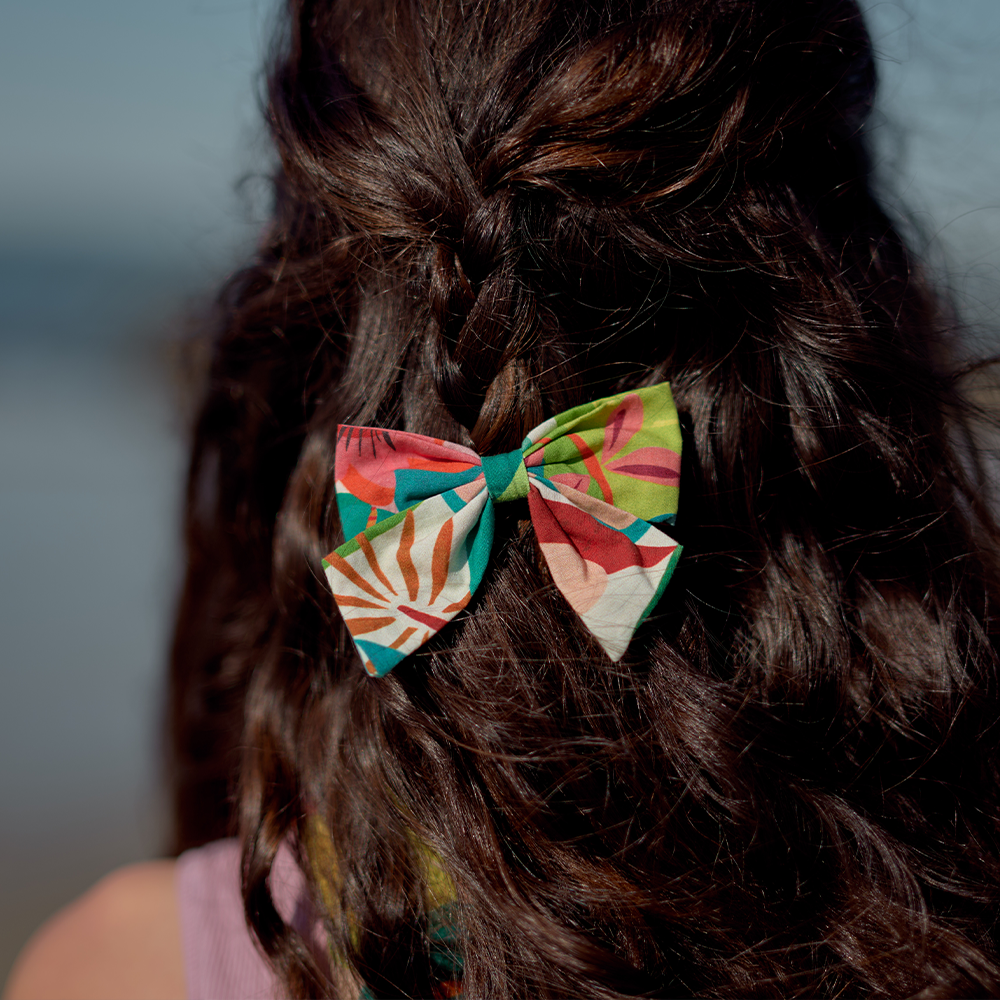 Barrette Noeud Papillon Fleurs Des Iles