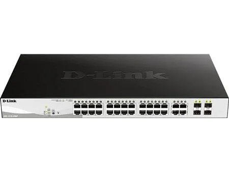 D-Link DGS 1210-28MP - Switch - Administreret - 24 x 10/100/1000 (PoE )   4 x Gigabit SFP - desktop, monterbar på stativ - PoE