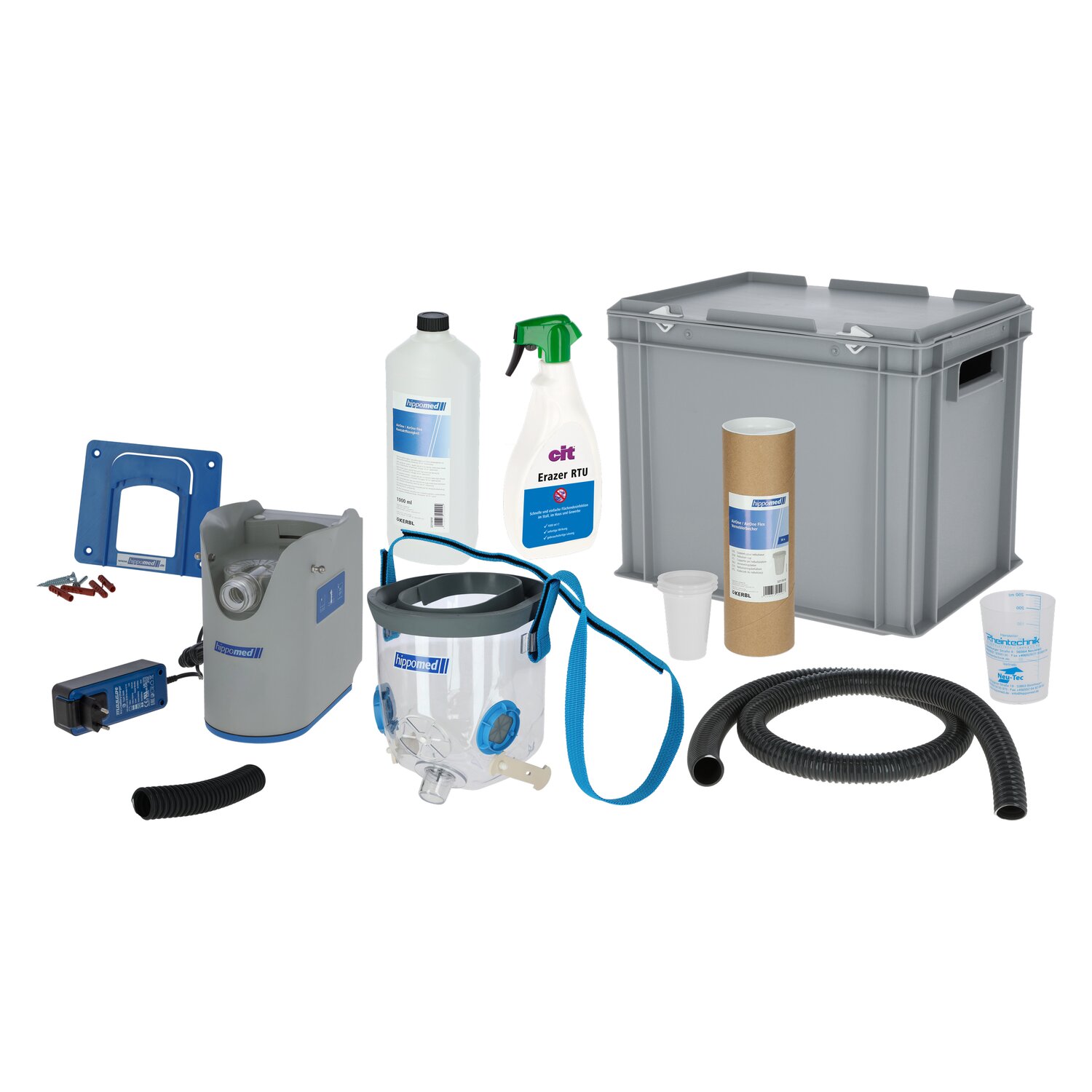 KERBL Hippomed Akku Ultraschall Inhalatorset für Pferde AirOne Flex