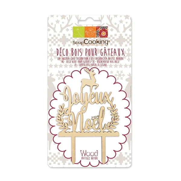 Kit de décorations de Noël en bois pour bûches et gâteaux Scrapcooking