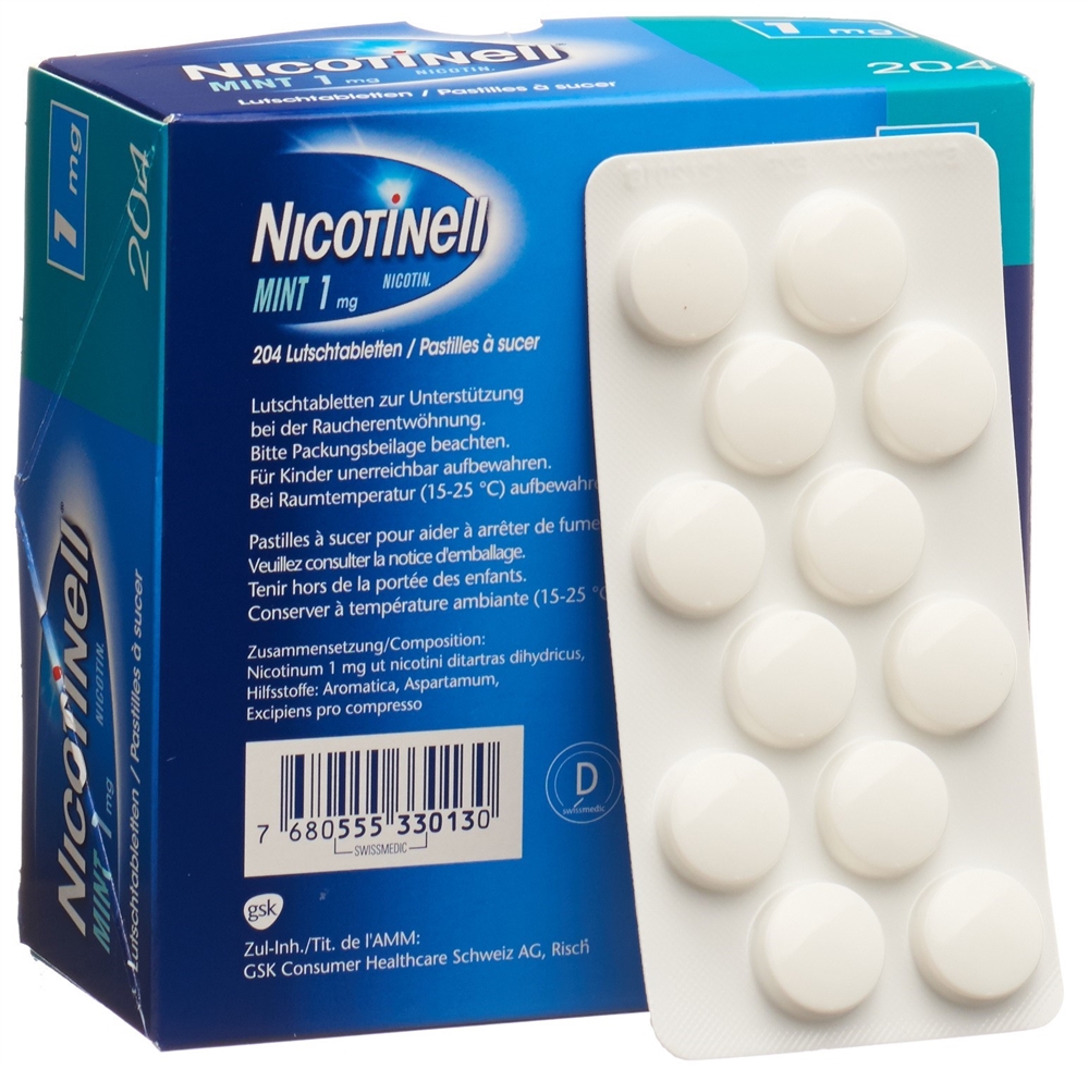NICOTINELL Lutschtabl 1 mg mint Blist 204 Stk