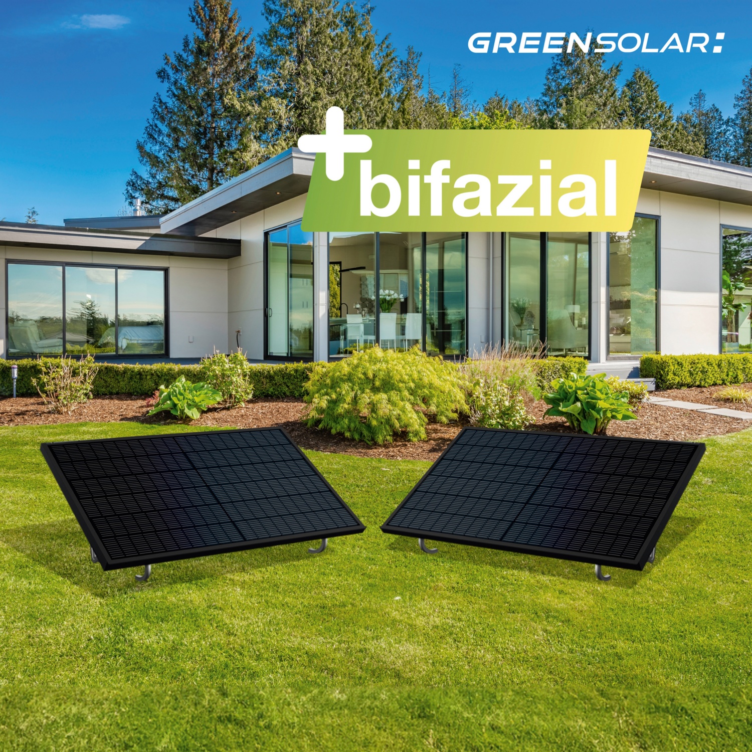 GREEN SOLAR Balkonkraftwerk 900/800 W mit Bodenbefestigung