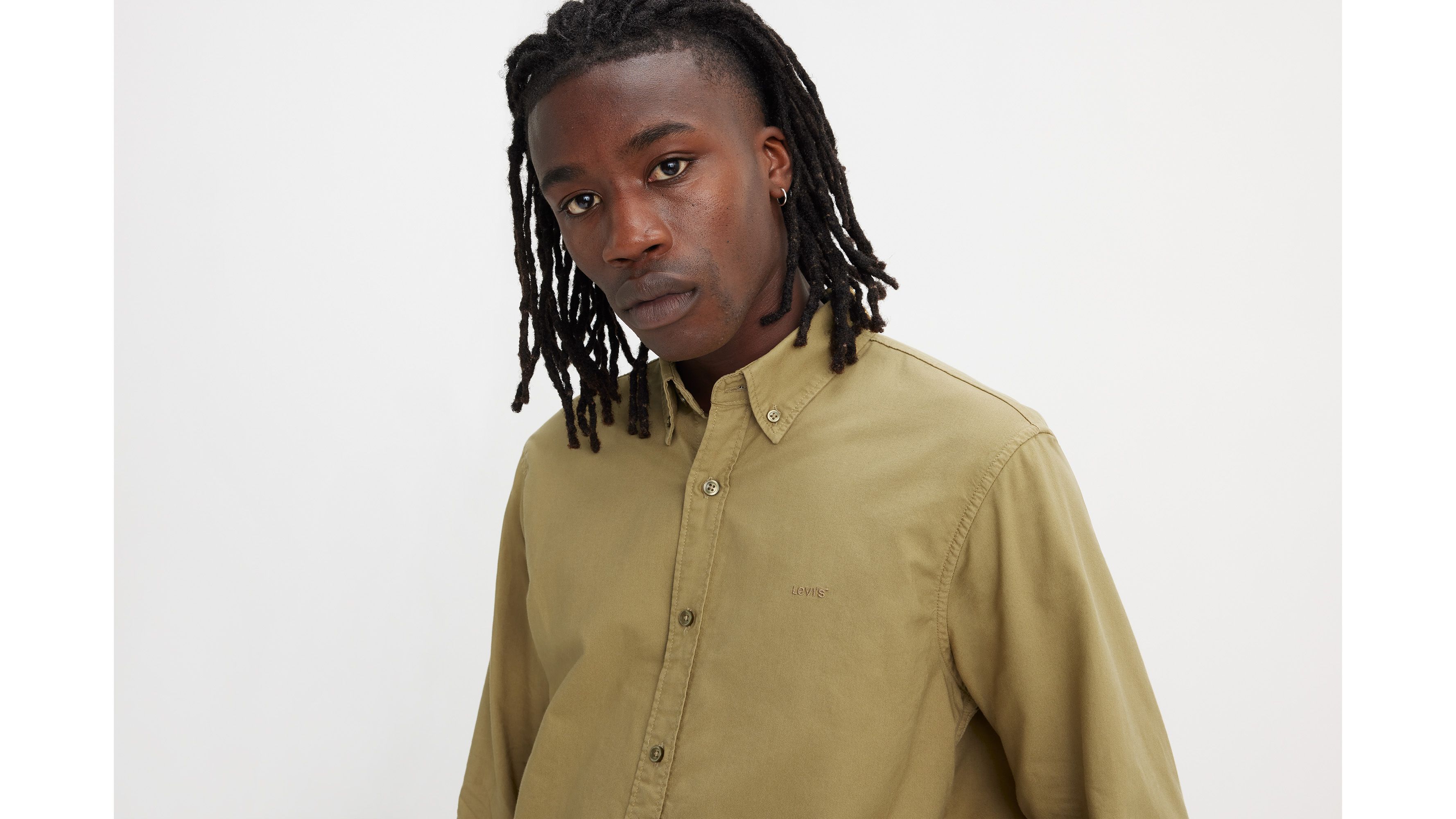 Chemise Authentic col boutonné - Milrok Khaki Garment Dye - Beige