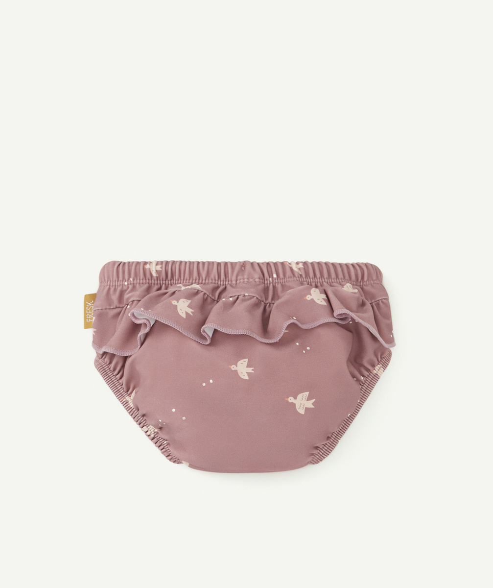 FRESKCOUCHE DE BAIN BÉBÉ FILLE HIRONDELLES VIEUX ROSE