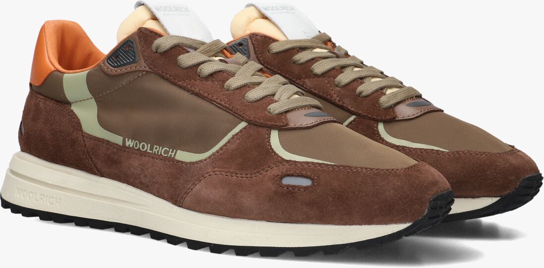 bruine woolrich lage sneakers retro sneaker man camoscio