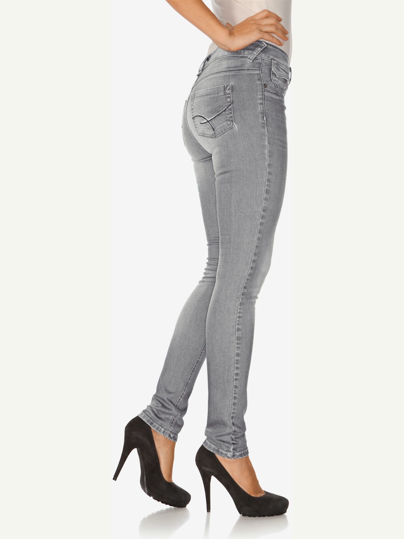Jeans effet ventre plat coupe skinny tendance