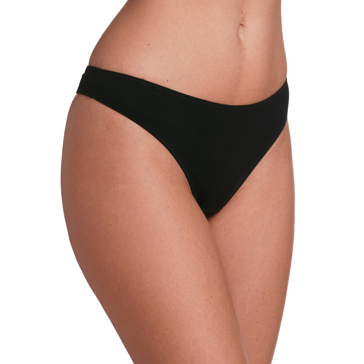 Gina Benotti 3 Damen Strings aus Baumwolle schwarz / hellgrau / hellrosa