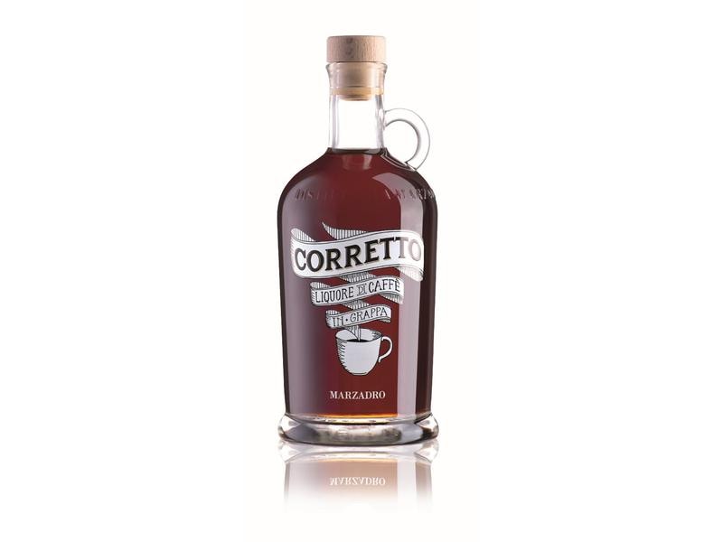 Marzadro Corretto Kaffee Grappa Likör 0.7 l Hochprozentige Spirituosen Spezialität mit Kaffeegeschmack