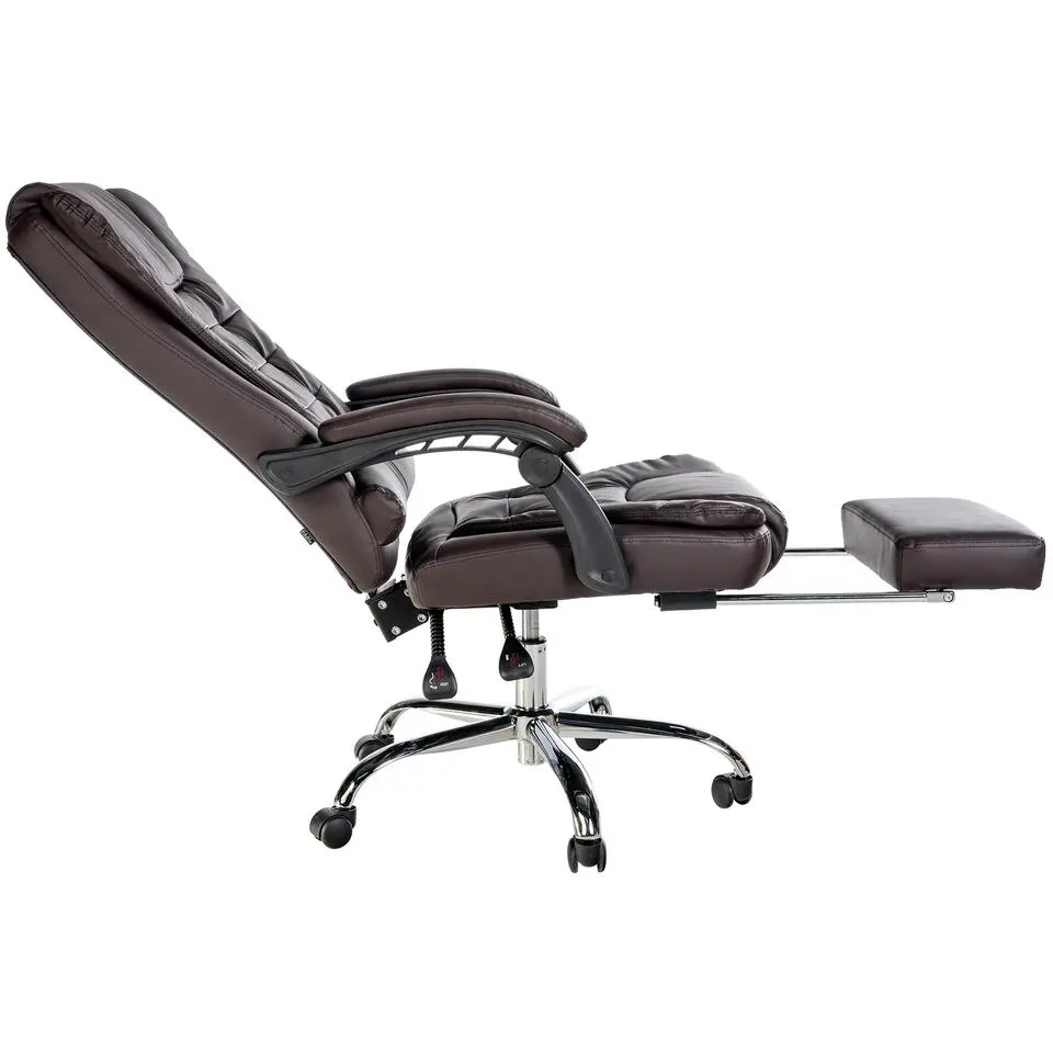 CLP Bureaustoel Oxygen chroom Frame - Kunstleer - bruin