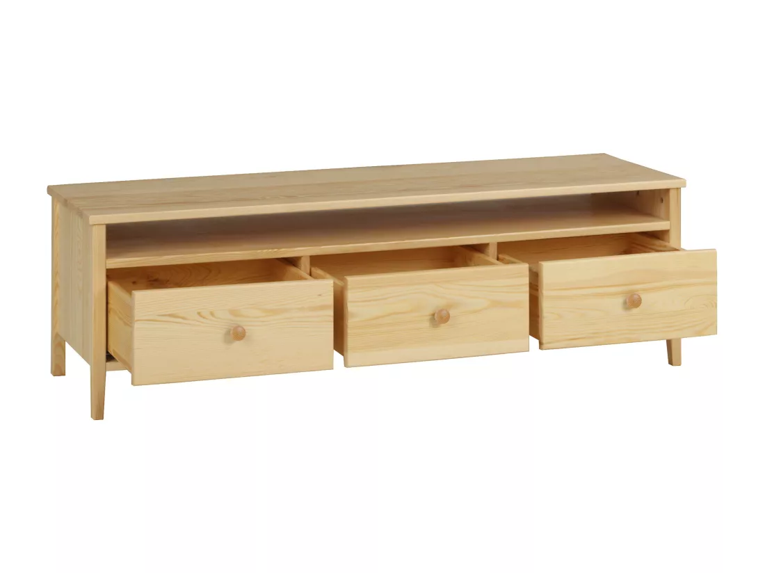 Table RTV 143 Colorado 3 tiroirs en bois, couleur pin