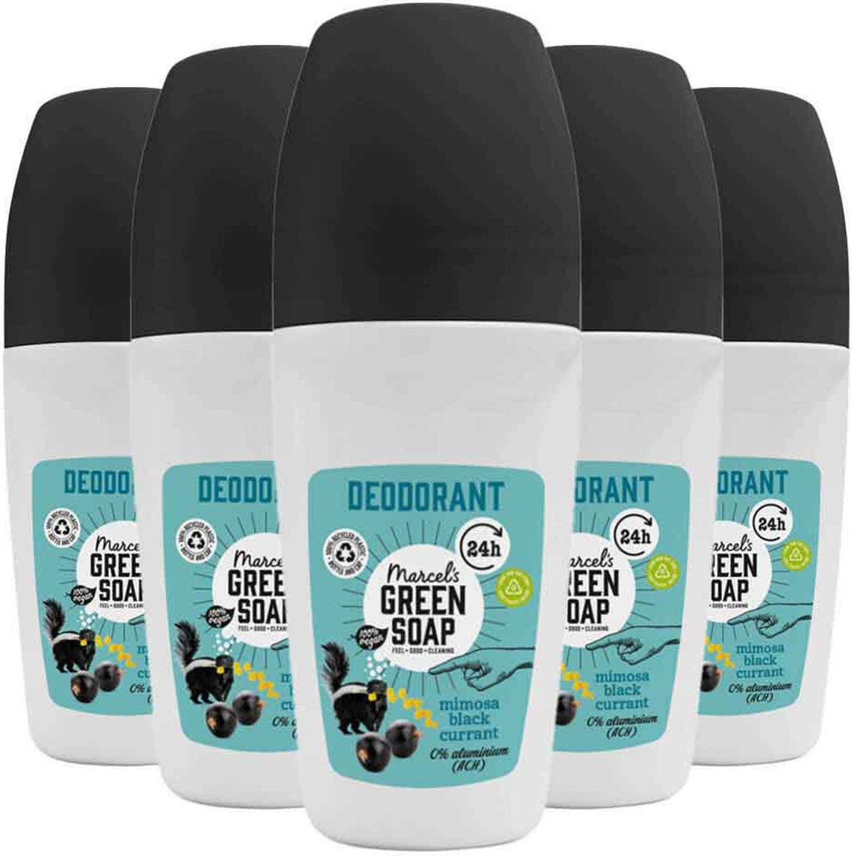 5x Marcel’s Green Soap Deoroller Mimosa Blackcurrant (50 ml)