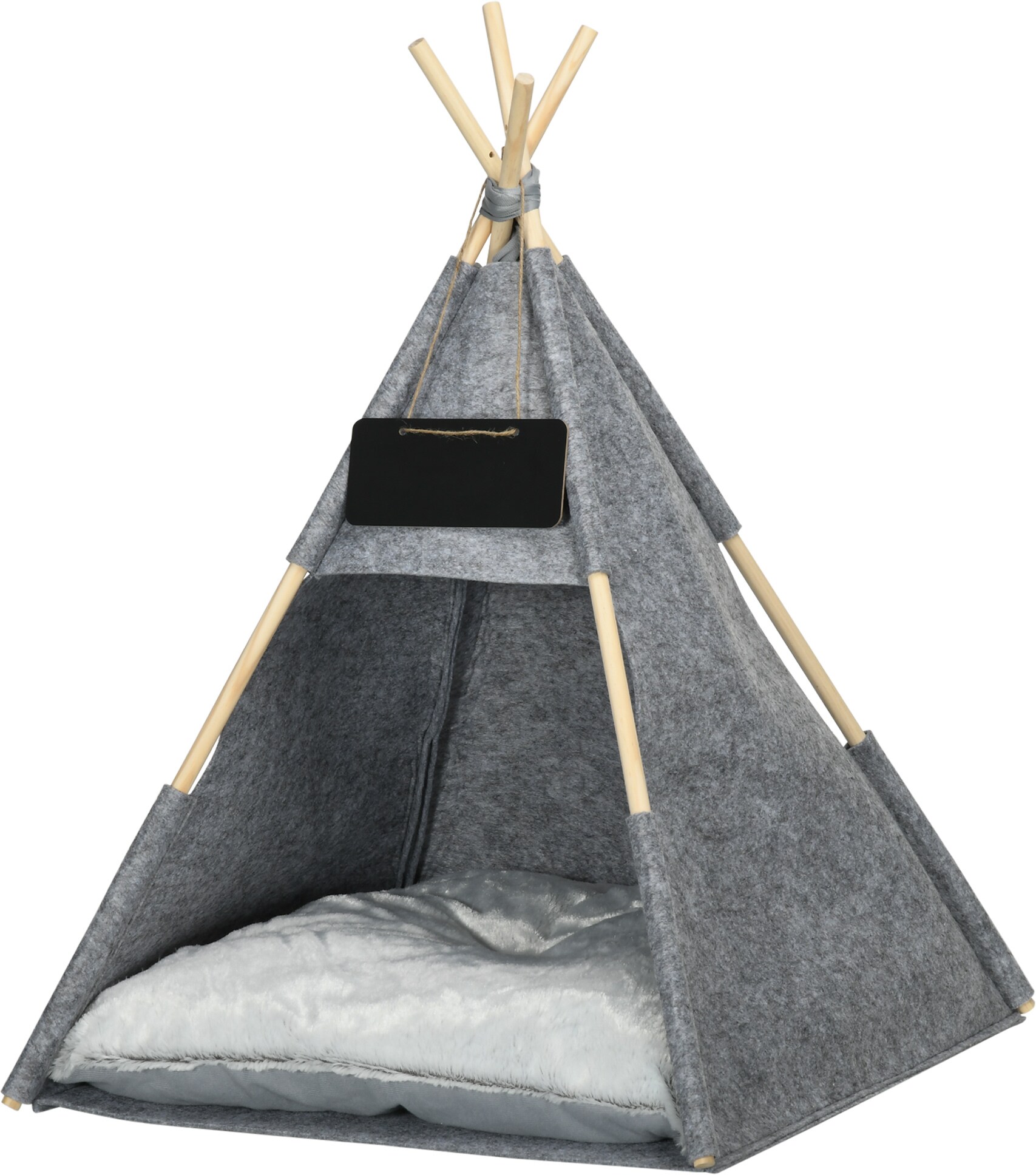 PawHut Katzenhöhle in Tipiform grau 58 x 58 x 80 cm (LxBxH)