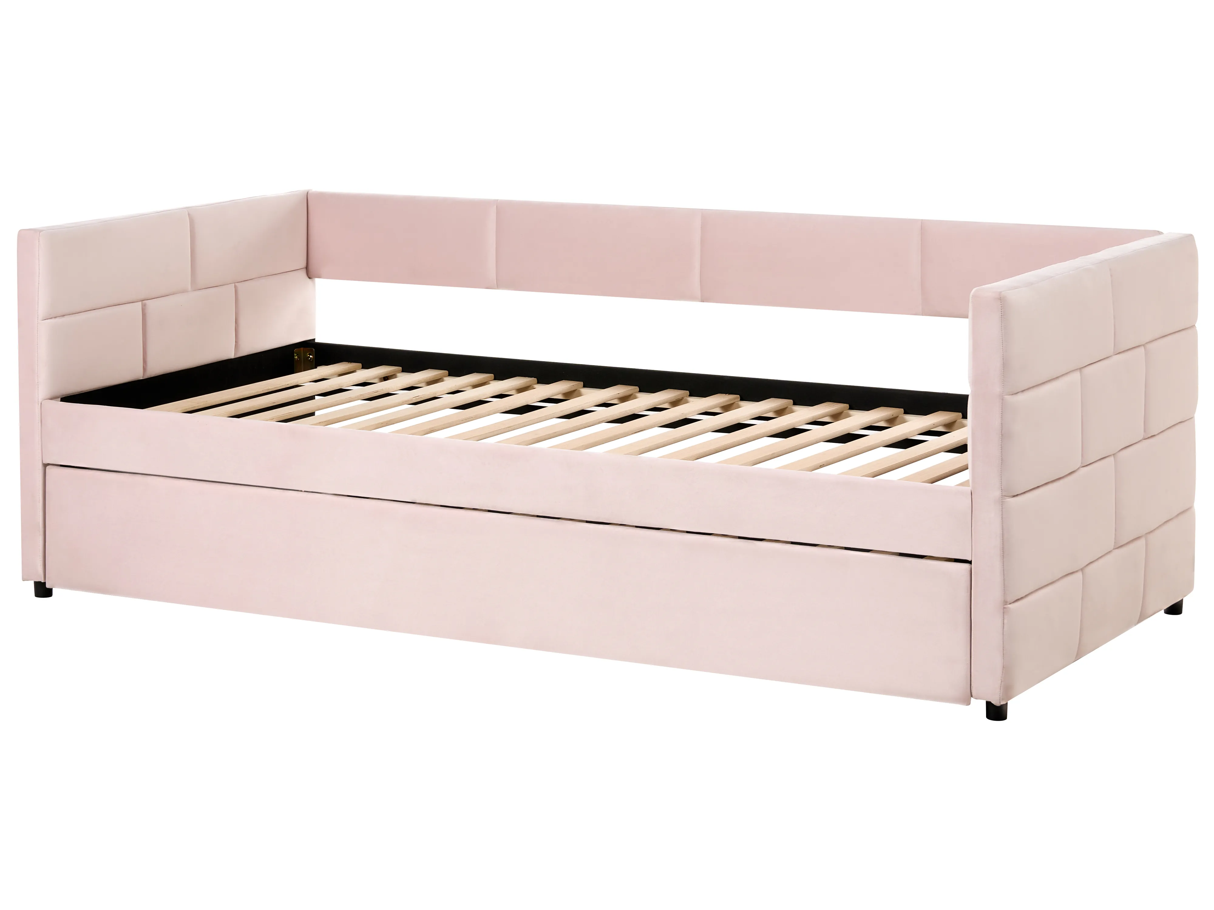 Onderschuifbed Fluweel CHAVONNE 90 x 200 cm Roze