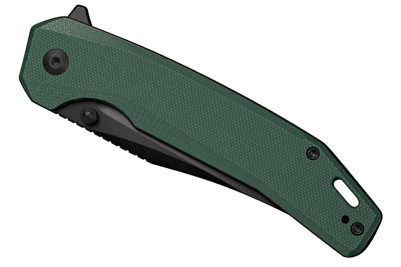 SENCUT Vornix S25038-1 Black 9Cr18MoV, Teal Green G10, zakmes