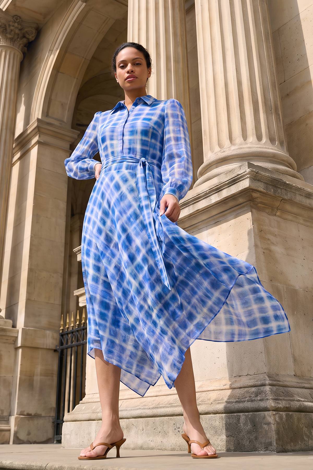 Wallis Robe Chemise À Carreaux Avec Ceinture