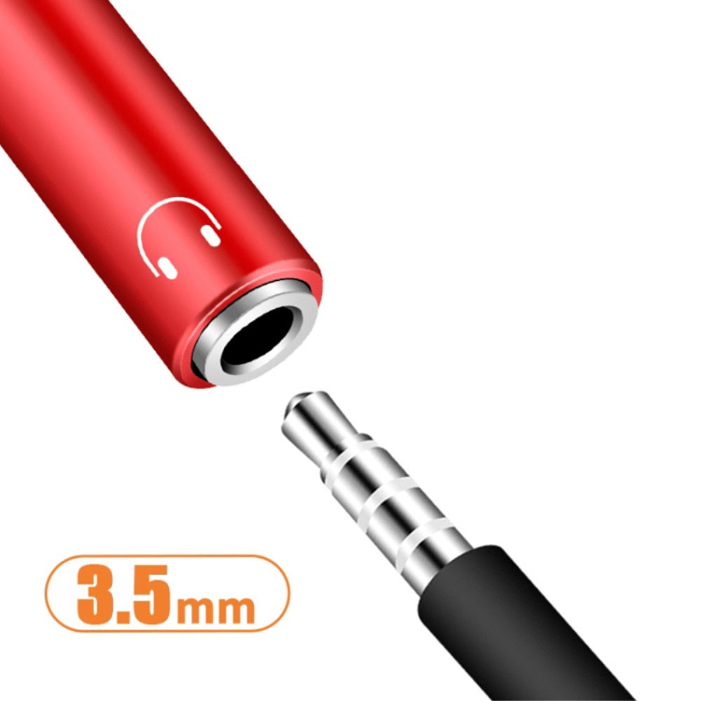 (10cm) USB C auf 3.5mm Kopfhöreranschluss und USB C Port Nylon Kabel mit Power Delivery (60W) - Silber