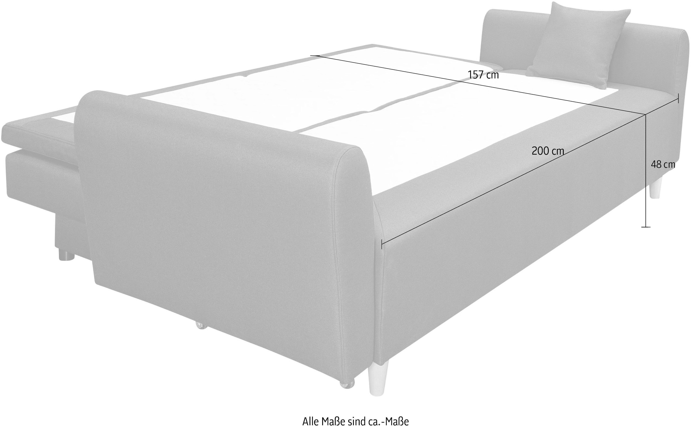 INOSIGN Schlafsofa »Anika« mit Boxspringaufbau, Bettfunktion & Bettkasten, Dauerschlafsofa