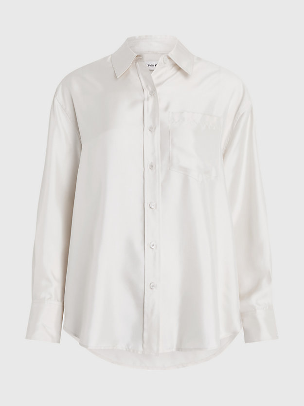 Camisa de seda de corte folgado com fenda nas costas