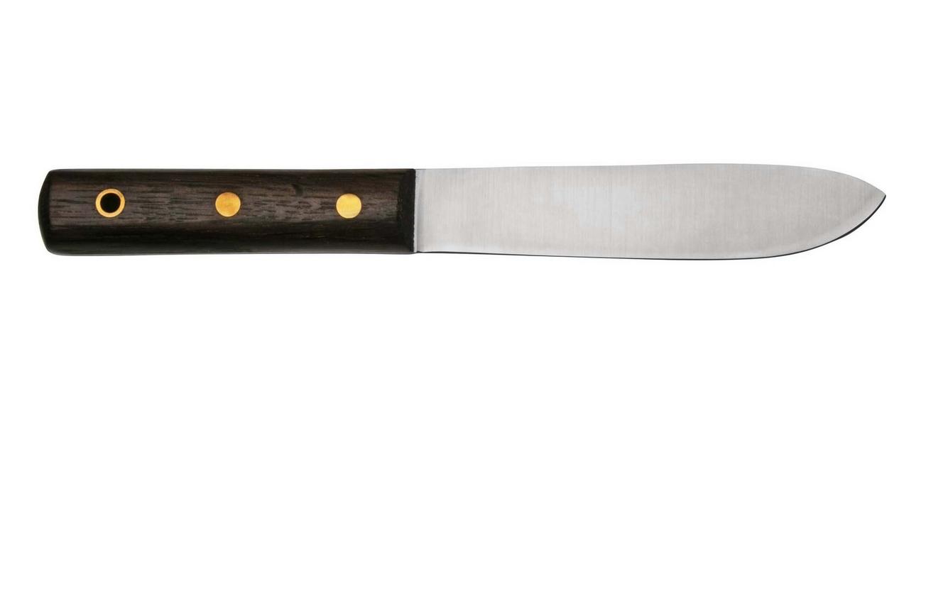 Otter Sailor and Boat Knife 901, Carbon, Smoked Oak, Leather Sheath, vaststaand mes