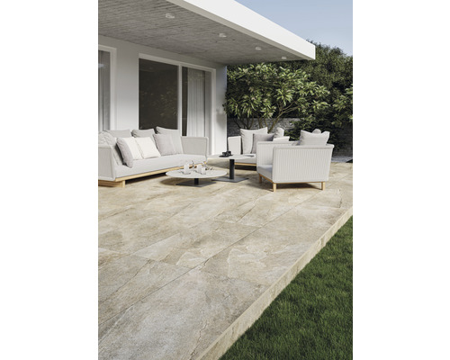 FLAIRSTONE porseleinen terrastegel City Wave beige gerectificeerde rand 120 x 60 x 2 cm