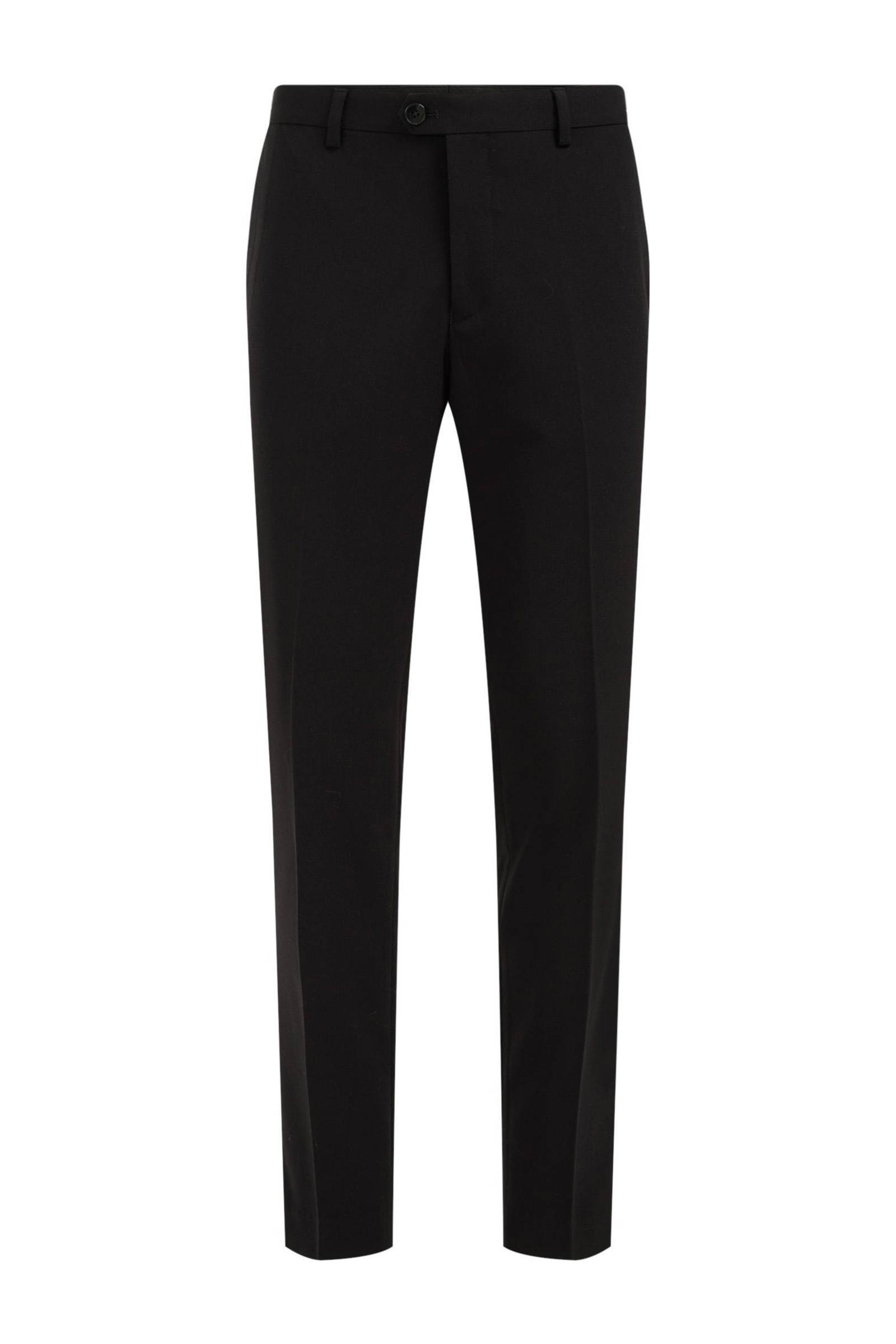 WE Fashion slim fit pantalon van polyester black uni