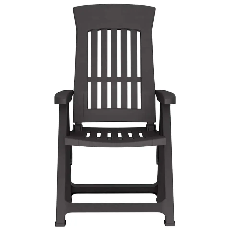 vidaXL - Verstelbare Tuinstoelen - Antraciet - Polypropyleen - 2 stuks