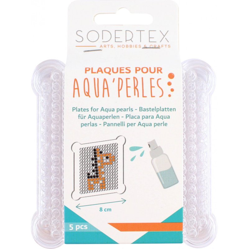Plaques sodertex pour aqua perles 80x80mm 5 pcs coloris  assorti